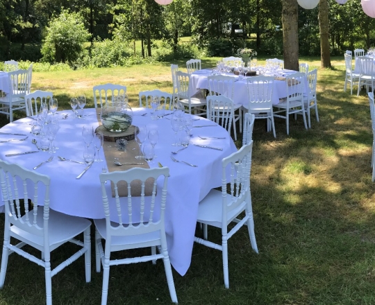 Tables et chaises de réception